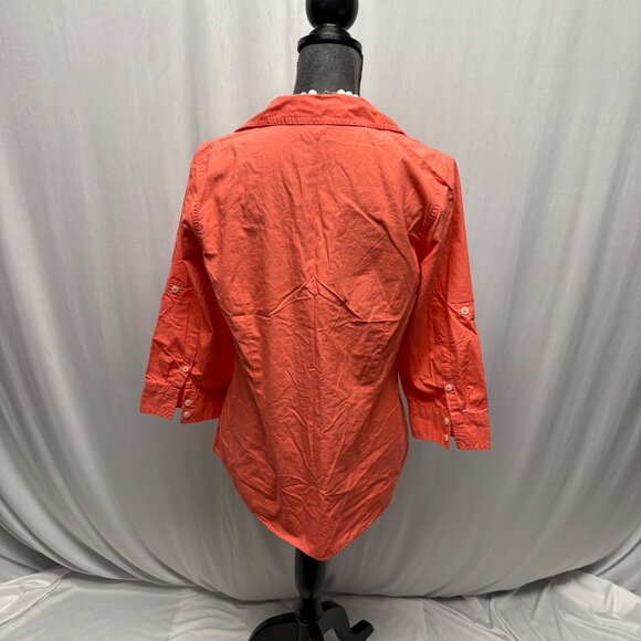 Van Heusen Womens Button-Up Shirt Size Large Coral Cotton Casual Comfy - Picture 4 of 7